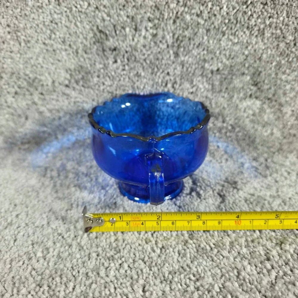 L.E. Smith‎ Glass Mt. Pleasant Cobalt Blue Creamer Glass with Handle